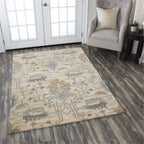 Rizzy Home Alora Decor Liberty 5' X 8' Motif Beige/Gray Blue/Gray/Cream/Lt. Brown Area Rug