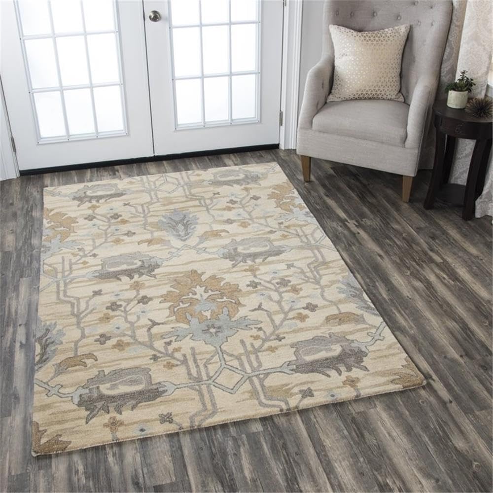 Rizzy Home Alora Decor Liberty 5' X 8' Motif Beige/Gray Blue/Gray/Cream/Lt. Brown Area Rug