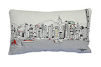 HomeRoots Cream 24' White Hong Kong Daylight Skyline Lumbar Decorative Pillow
