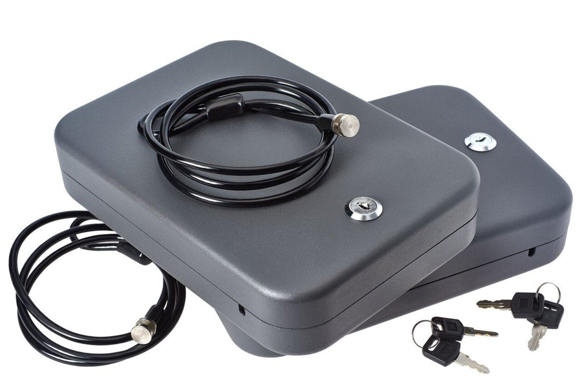 Snapsafe Portable Lock Box For Guns And Valuables, 2 Pack - Includes 2 Lock Boxes (Keyed Alike), 4 Keys, Patented Security Cable