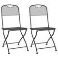 vidaXL Expanded Metal Mesh Folding Patio Chairs in Anthracite  Industrial Style Outdoor Seating Furniture for Patio, Garden  P