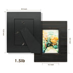 Eosglac 5X7 Picture Frame Distressed Black, Timbermount Rustic Photo Frame With Wood Siding Look, Tabletop Or Wall Display