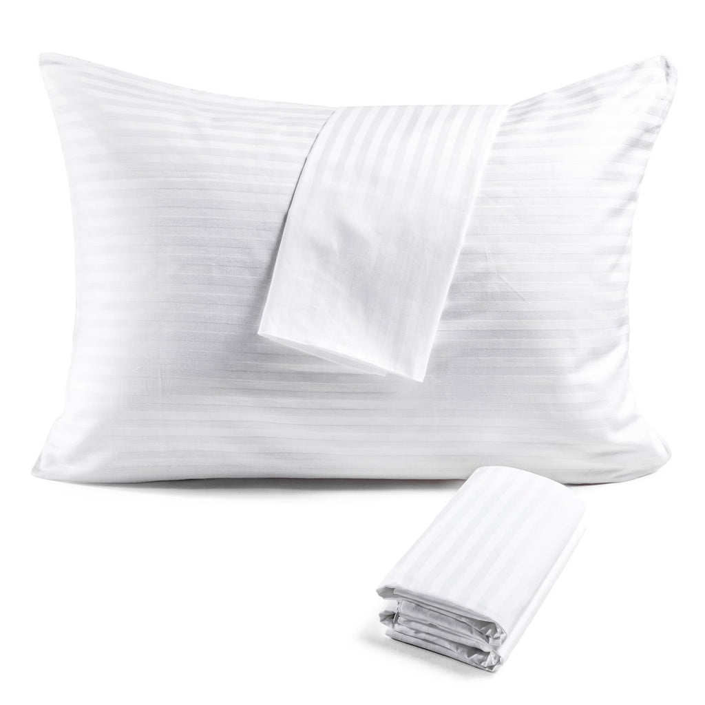Faunna Zippered Pillow Protectors Cover Soft Comfortable Sateen 100% Long Staple Cotton Quiet And Breathable Bed Pillowcase King