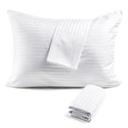Faunna Zippered Pillow Protectors Cover Soft Comfortable Sateen 100% Long Staple Cotton Quiet And Breathable Bed Pillowcase King