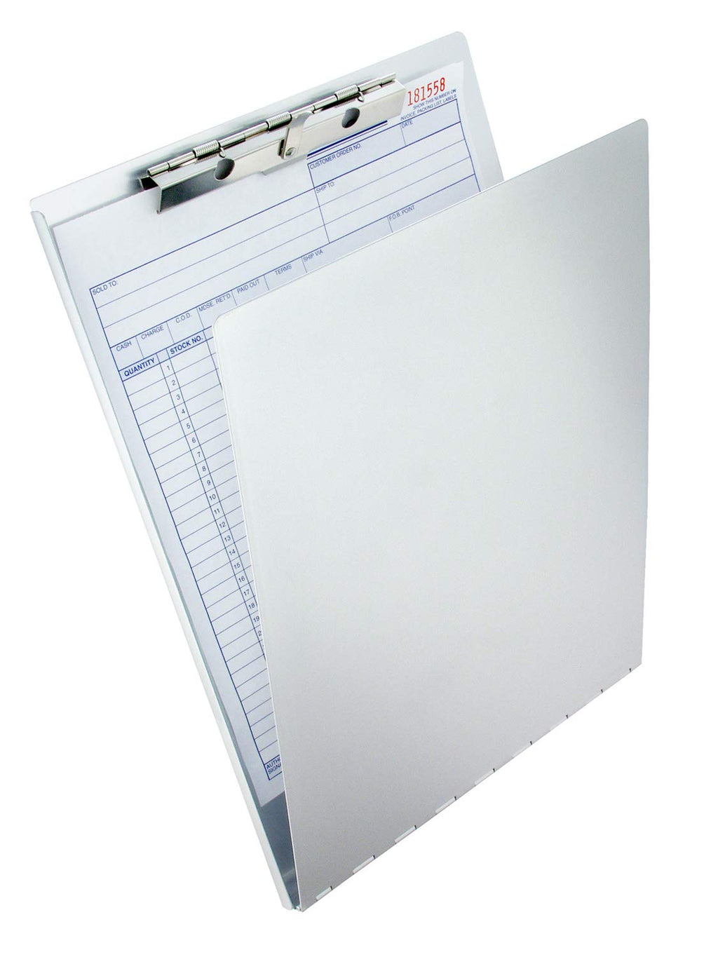 Saunders Aluminum Clipboard With Writing Plate, 0.5' Clip Capacity, Holds 8.5 X 11 Sheets, Silver