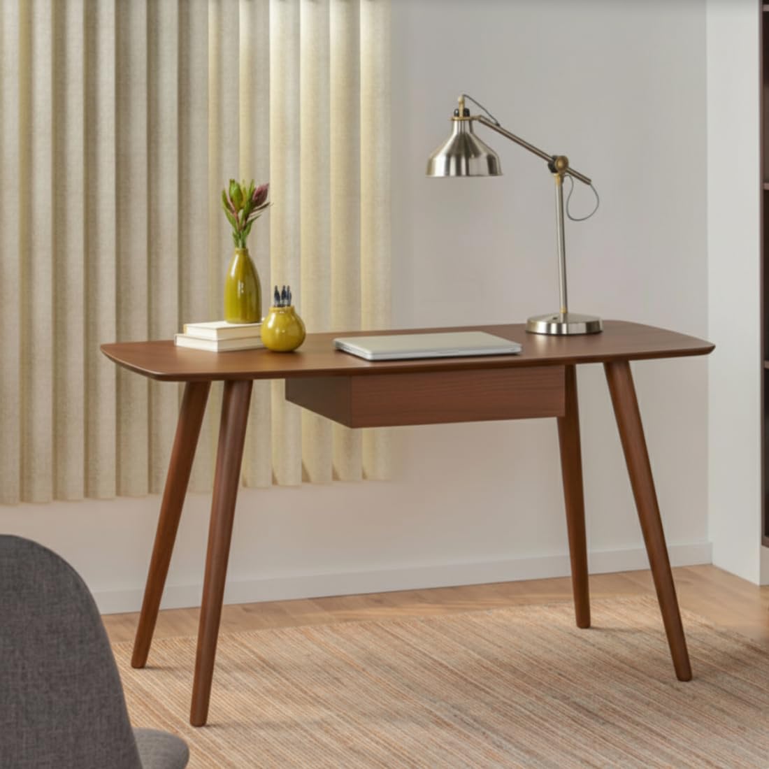 Wooden Expert Computer Desk, Study Desk, Writing Desk With Drawer For Home, Modern Office Furniture