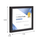Melannco 12X9.4 Inch Black Wood Certificate Frame- Displays One 8.5X11 Inch Document