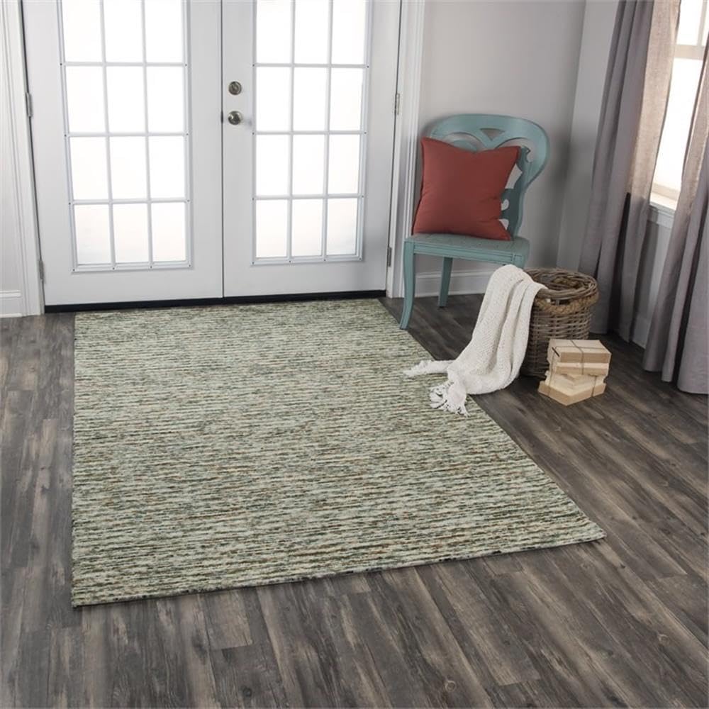 Rizzy Home Alora Decor Laine 7'6"X9'6" Stripes Beige/Gray/Rust/Blue Hand-Tufted Area Rug