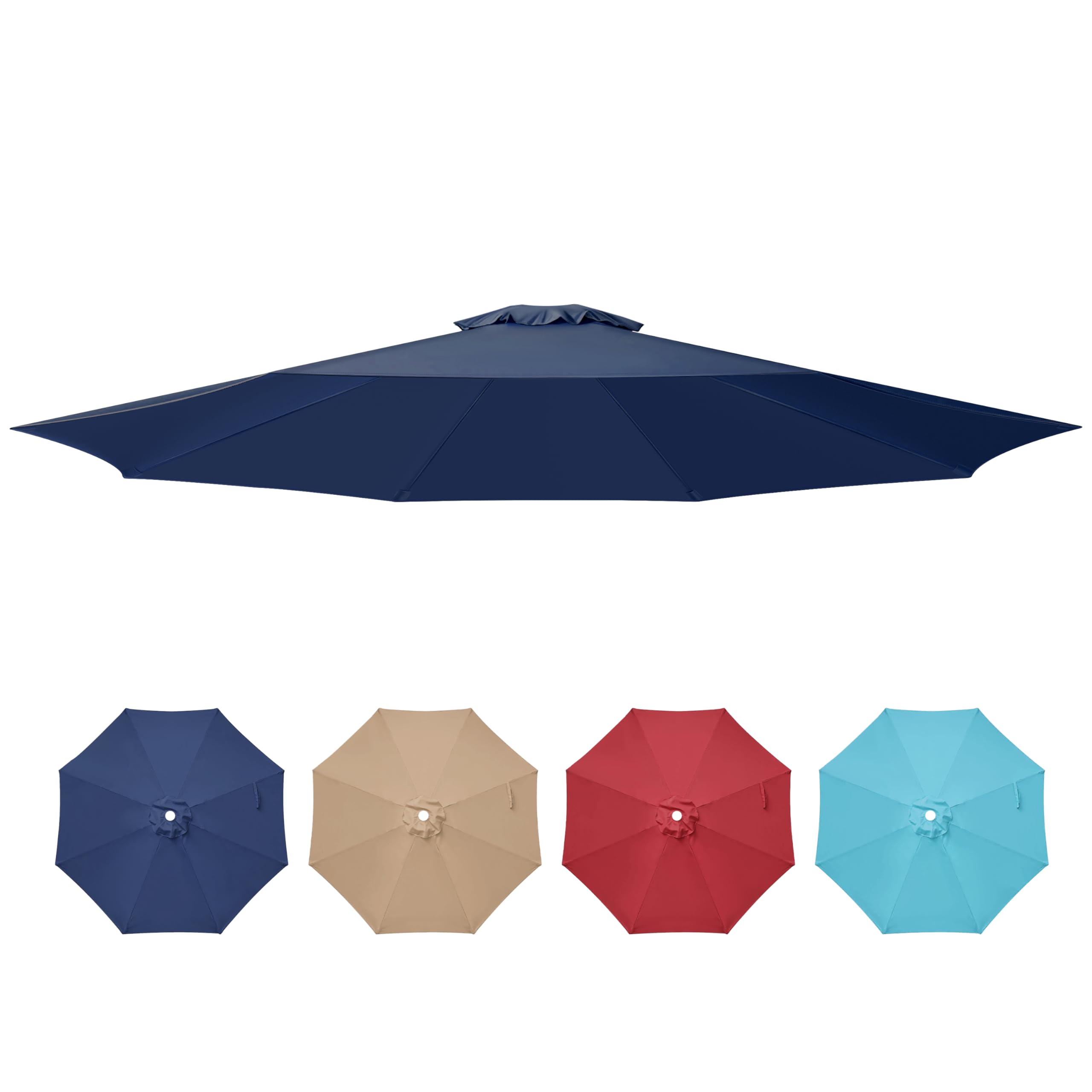 Yssoa 9' Patio Umbrella Replacement Canopy Only For 8 Ribs, Dark Blue