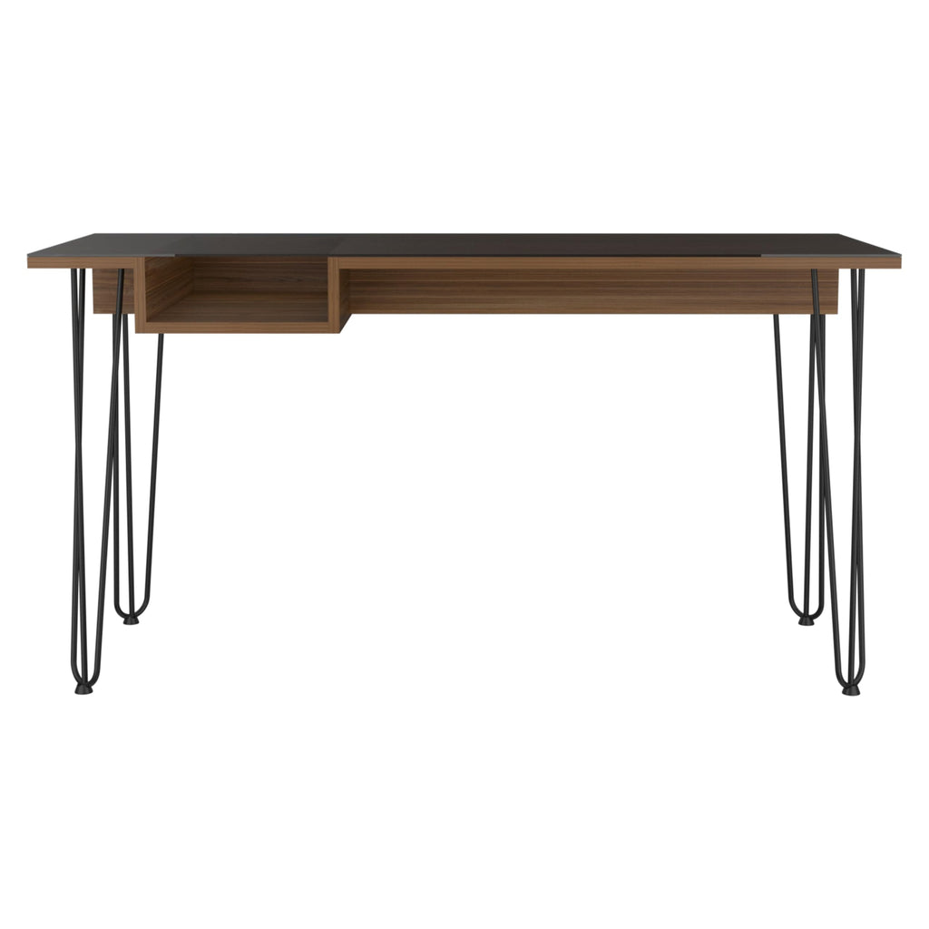 Tuhome Baxter 140 Desk, One Shelf, Four Legs -Mahogany