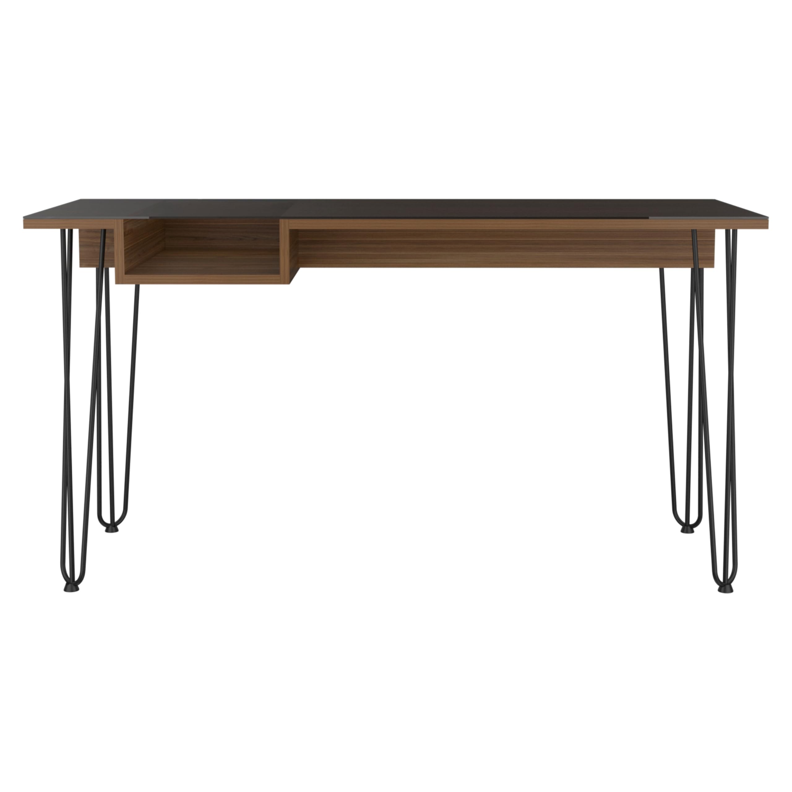 Tuhome Baxter 140 Desk, One Shelf, Four Legs -Mahogany