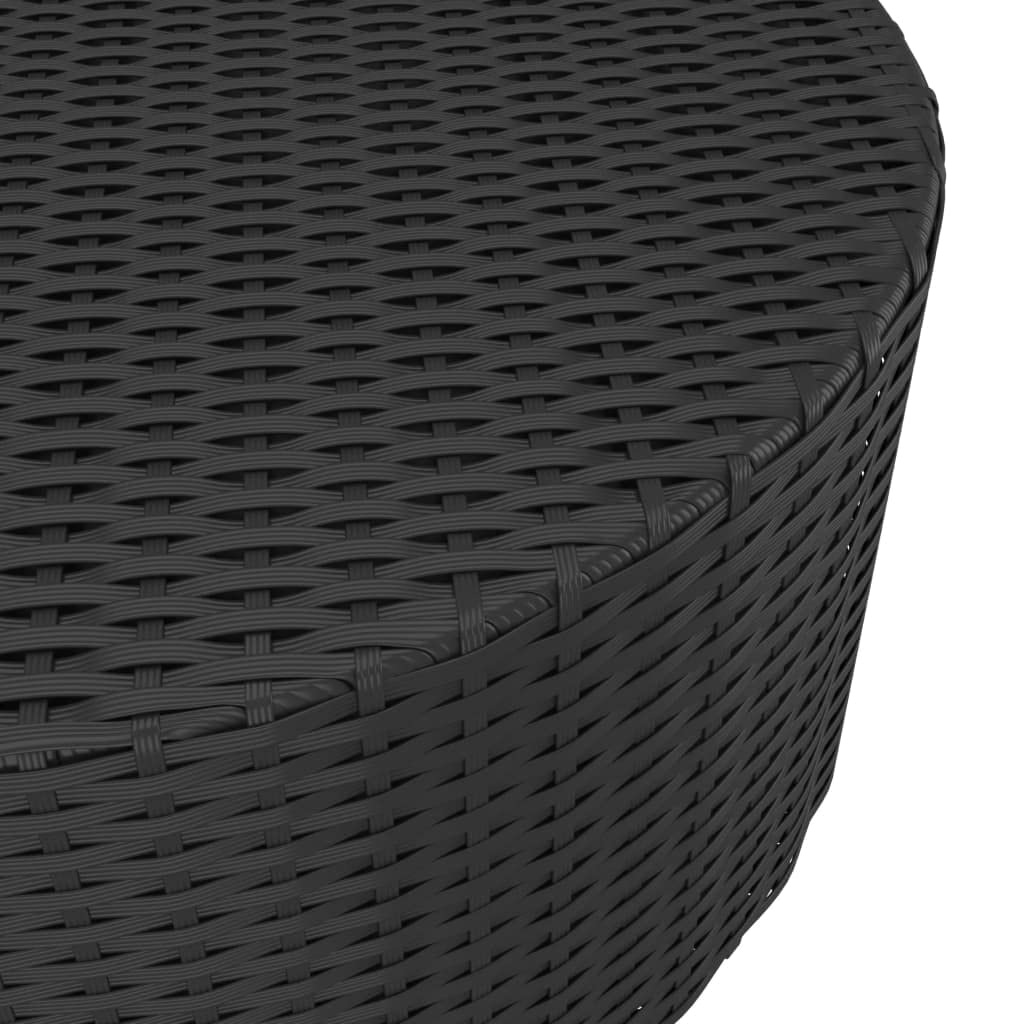 vidaXL Tea Table Black 26.8"x26.8"x11.8" Poly Rattan