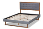 Baxton Studio Emele Full Size Dark Gray Upholstered Wood Platform Bed