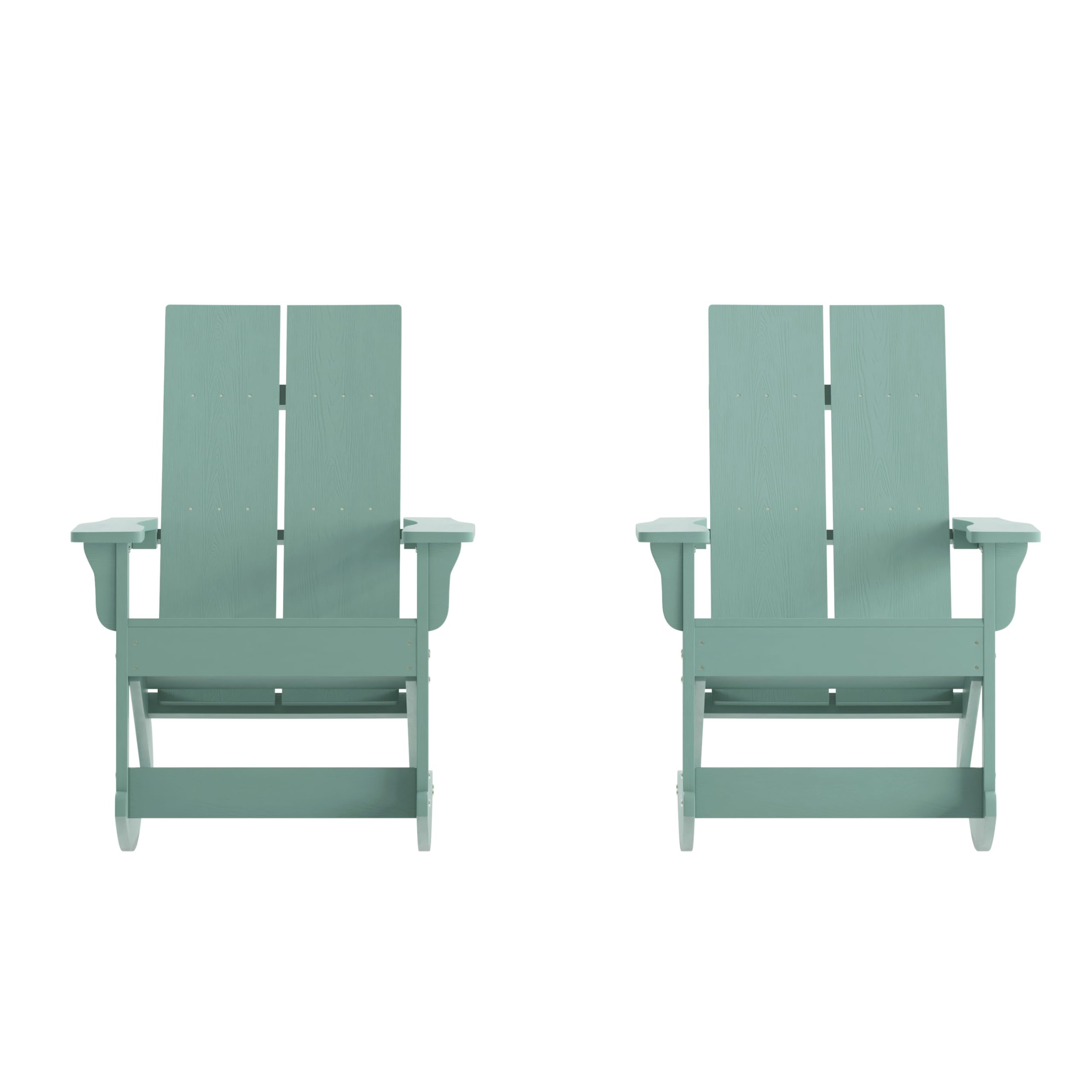 Set of 2 Modern Commercial Grade Adirondack Rocking Chairs