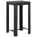 vidaXL Patio Bar Table - Modern Square Design, PE Poly Rattan, 23.8x23.8x43.5, Suitable for Indoor and Outdoor Use - Black