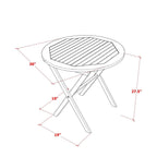East West Furniture Marion 3 Piece Outdoor Conversation Bistro Set Contains a Round Acacia Wood Coffee Table and 2 Folding Side Chairs, 30x30 Inch, Natural Oil