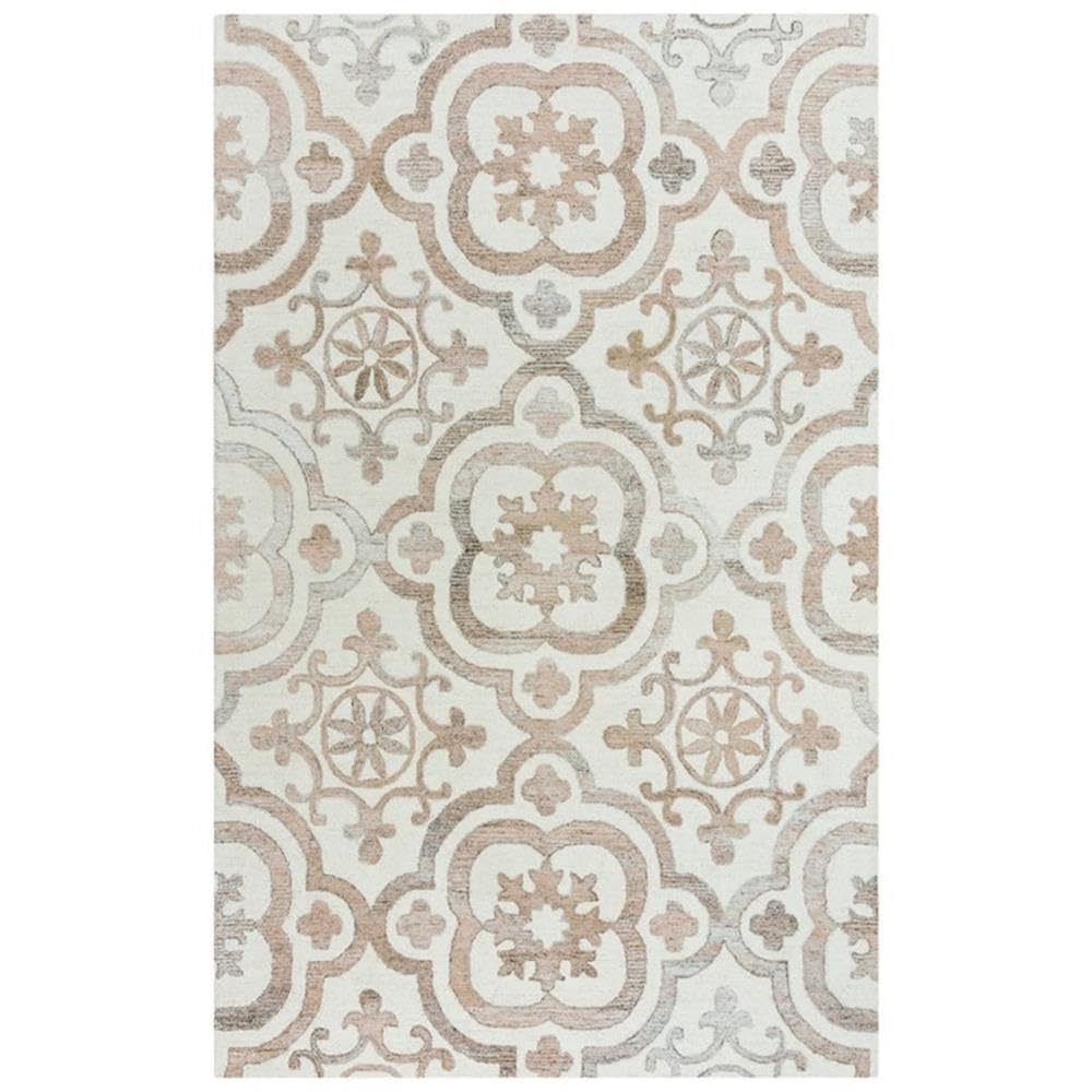 Rizzy Home Alora Decor Neo 5'X7'6" Scroll Ivory/Beige Hand-Tufted Area Rug