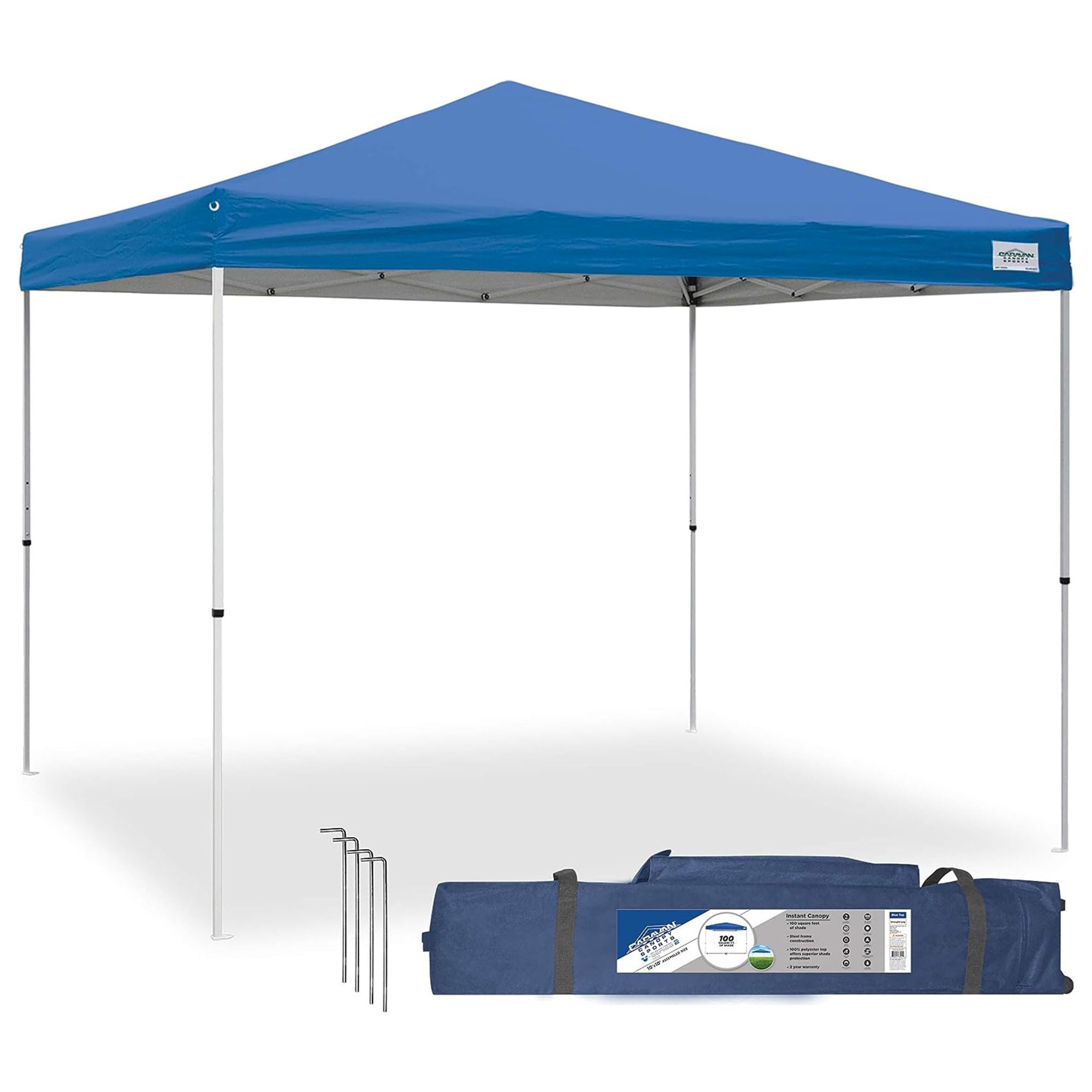 Caravan Canopy V Series 2 Pro 10' X 10' Entry Level Straight Leg Canopy, Blue