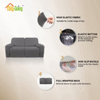 Easy-Going Oversized 6 Pieces Microfiber Stretch Sectional Recliner Loveseat Sofa Slipcover Soft Fitted Fleece 2 Seats Couch Cover Washable Furniture Protector With Elasticity For Kids Pet Light Gray