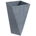 Aloe Series PolyStone Planter in Grey, 13.8 x 13.8, 28.7 High