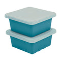 ECR4Kids Square Bin with Lid, Storage Containers, Turquoise, 2-Pack
