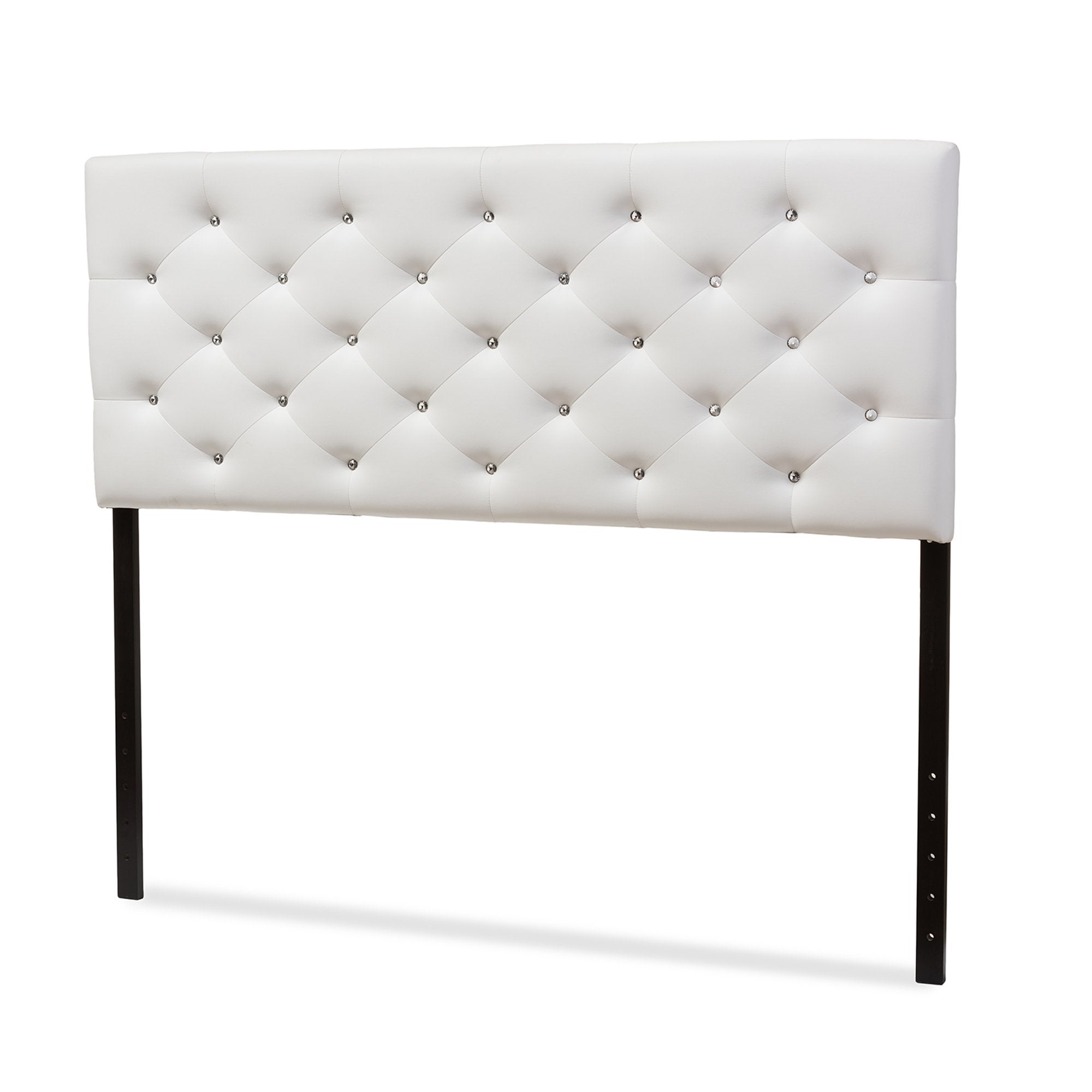 Baxton Studio Viviana Modern and Contemporary White Faux Leather Upholstered Button-Tufted Full Size Headboard