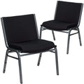 2 Pk. 1000 lb. Capacity Big and Tall Extra Wide Black Fabric Stack Chair