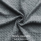 Miye Pleated Waffle Weave Bed Skirt, Tailored Dust Ruffle 18 Inch Drop Easy Fit, Machine Washable (Dark Grey, Queen - 18'' Drop)