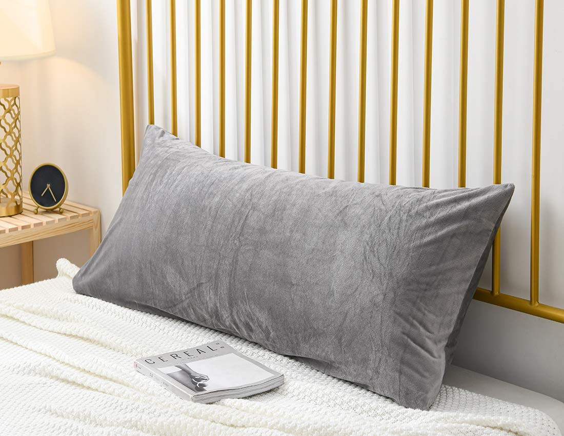 Uwkcy Velvet Body Pillow Cover/Case Pillowcase With Hidden Zipper, Soft And Cozy, Zippered Flannel Body Pillow Case (20 X 48 Inc
