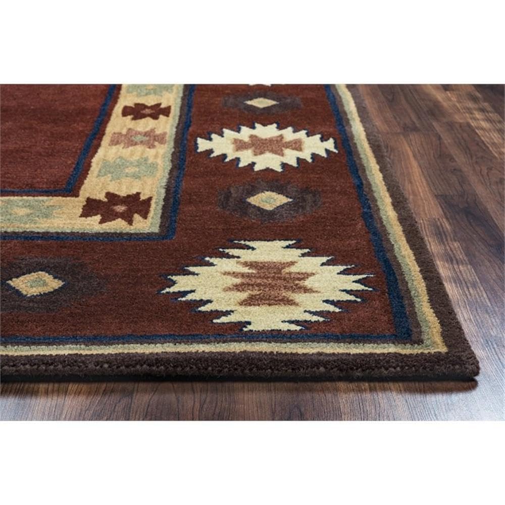 Rizzy Home Alora Decor Ryder 2'6" X 10' Tribal Burgundy/Tan/Rust/Navy/Sage Hand-Tufted Rug