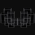 Thyle 12 Pcs Jewelry Acrylic Display Risers Square Cube Display Nesting Acrylic Risers Figure Stand with Hollow Bottoms Display 