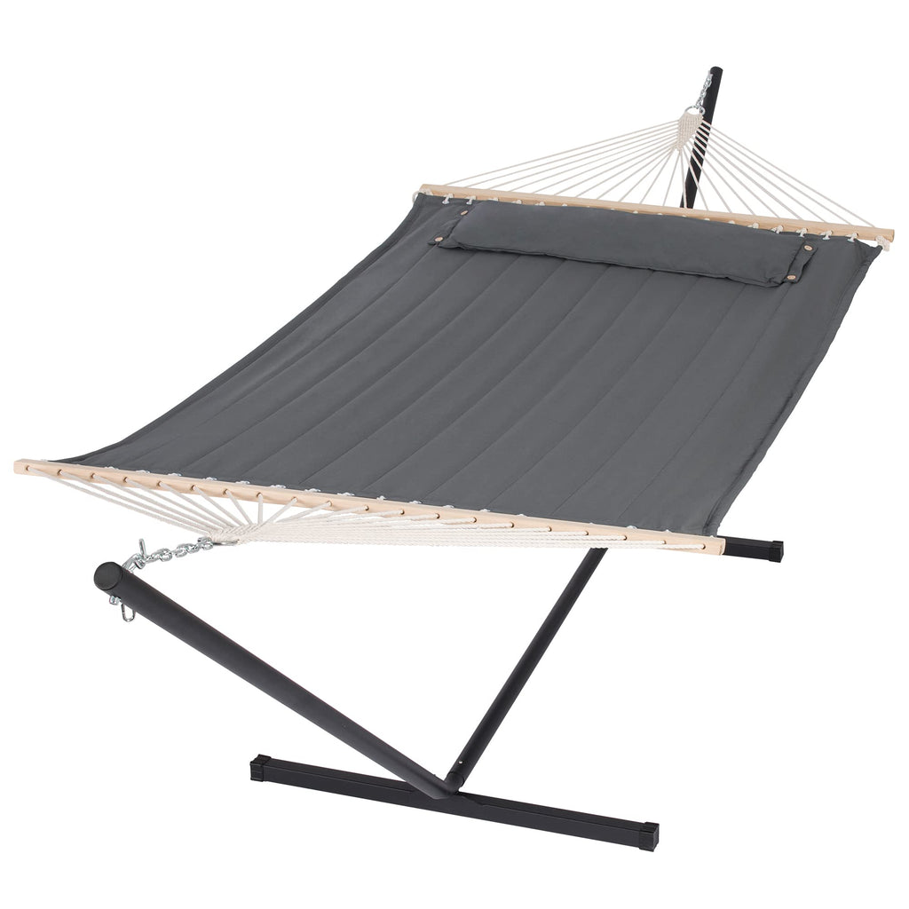 Suncreat 2 Person Hammock With Stand, Heavy Duty Portable Hammocks, 450 Lbs Capacity, Dark Grey