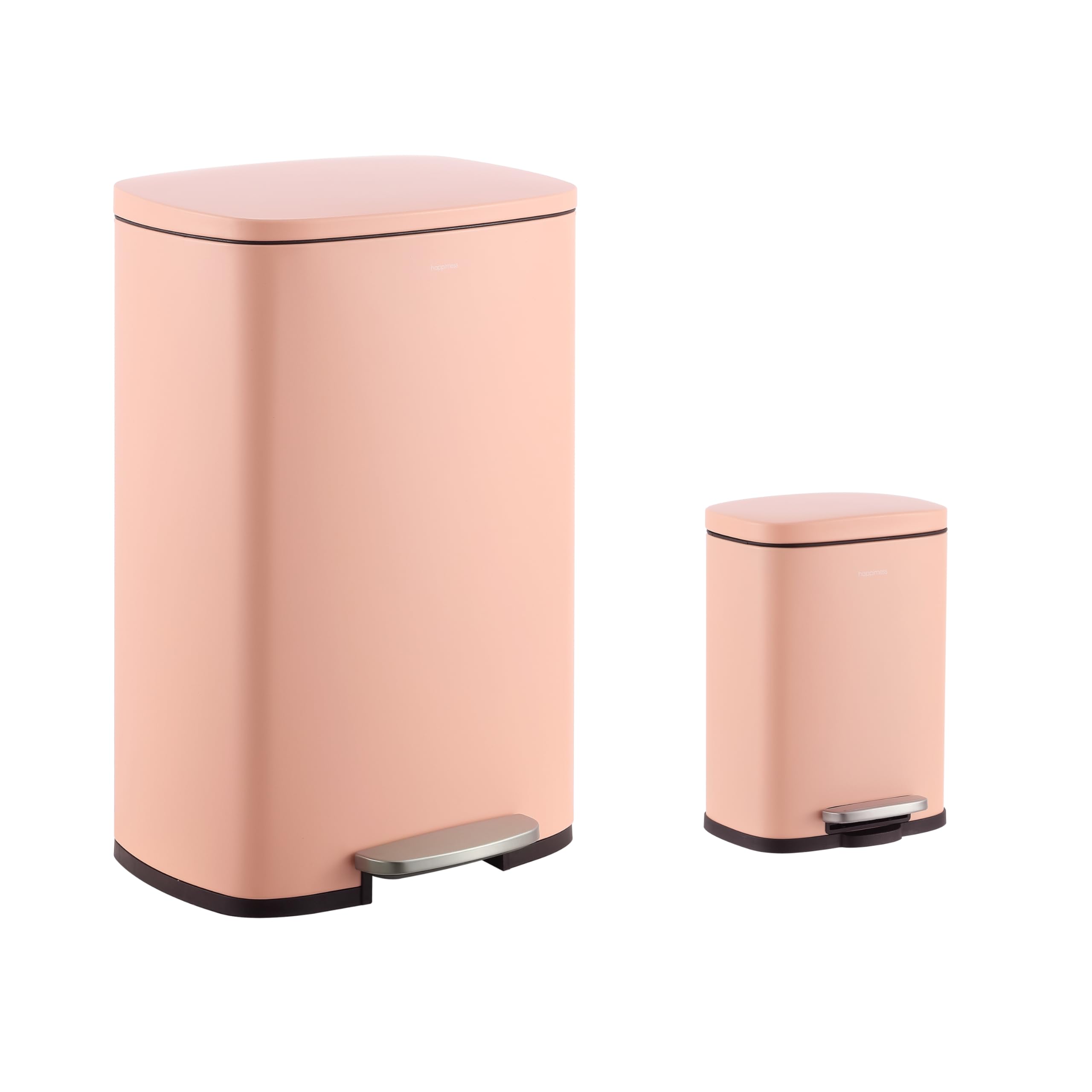 happimess HPM1006G Connor Rectangular 13-Gallon Trash Can with Soft-Close Lid and Free Mini Trash Can, Fingerprint Resistant, Mo