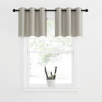 Nicetown Farmhouse Blackout Valance Curtains, Short Kitchen Curtain Valances Tiers, Grommet Bathroom Small Window Covering For Living Room/Bedroom/Basement(1 Pair, 52X18 Inches, Natural)