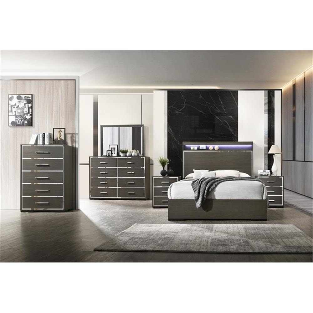 Acme Escher Dresser In Gray Oak