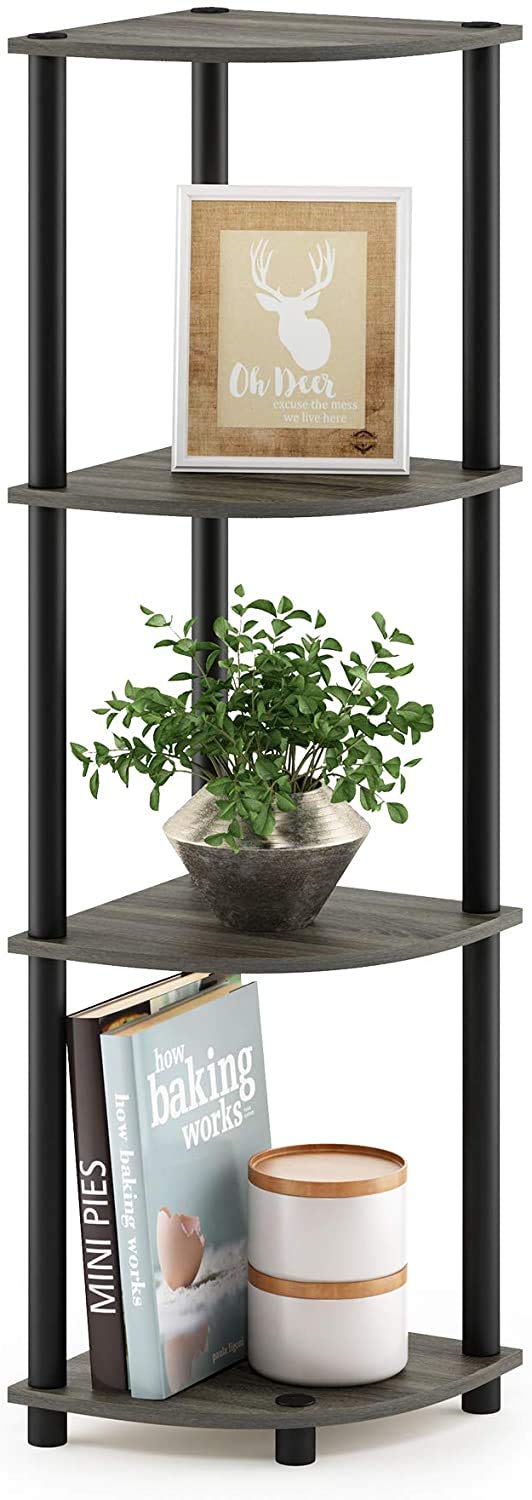 Star Work Engineered Wood Standing Corner Wall Shelf Rack Floor Wall Shelves For Living Bed Room Home Office |Multipurpose Utili