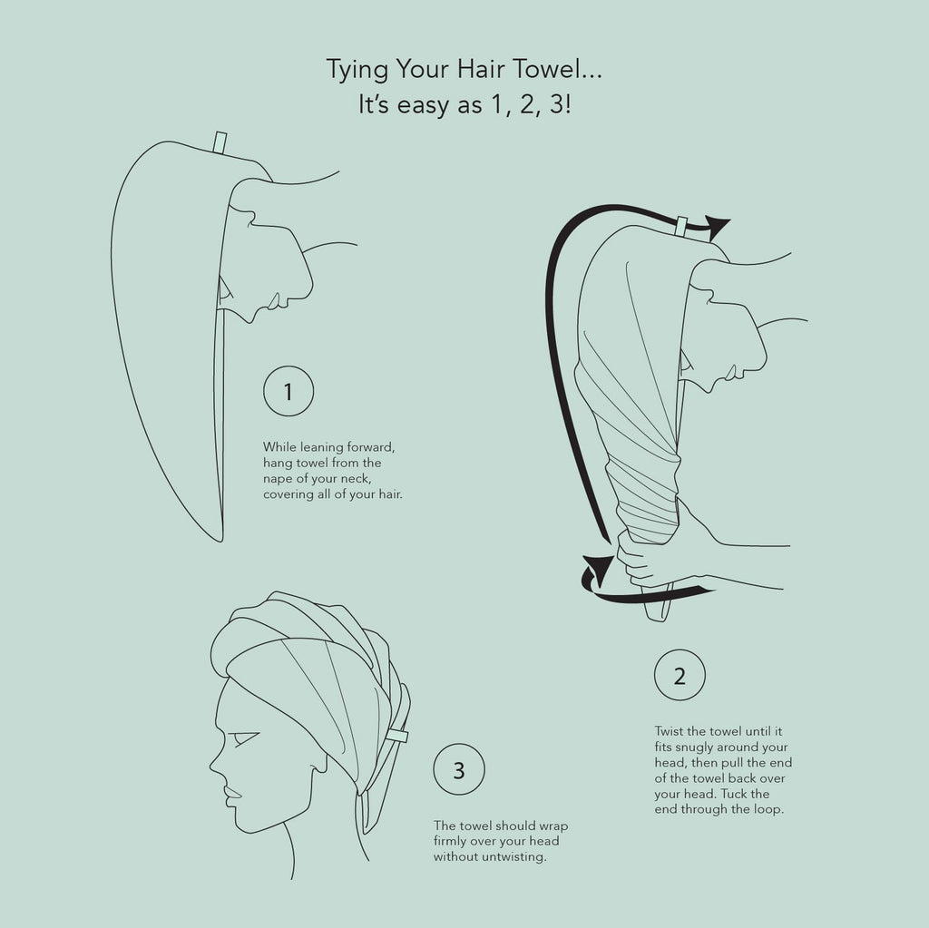 Texere Women'S Rayon And Cotton Terry Spa Hair Towel - Fast Drying, Absorbent Hair Wrap Twist Turban For Long, Thick, And Curly