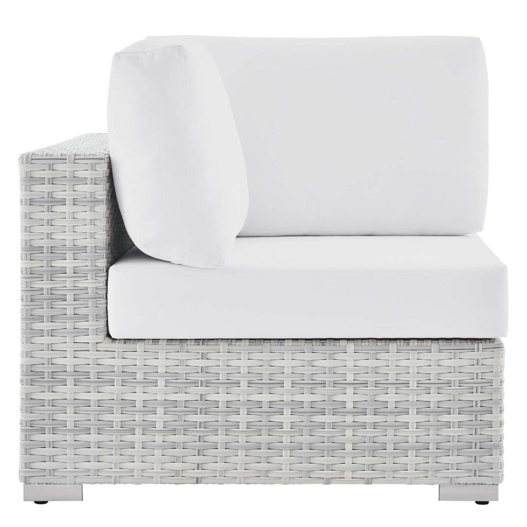 Modway Convene Outdoor Patio Corner Chair, Light Gray White