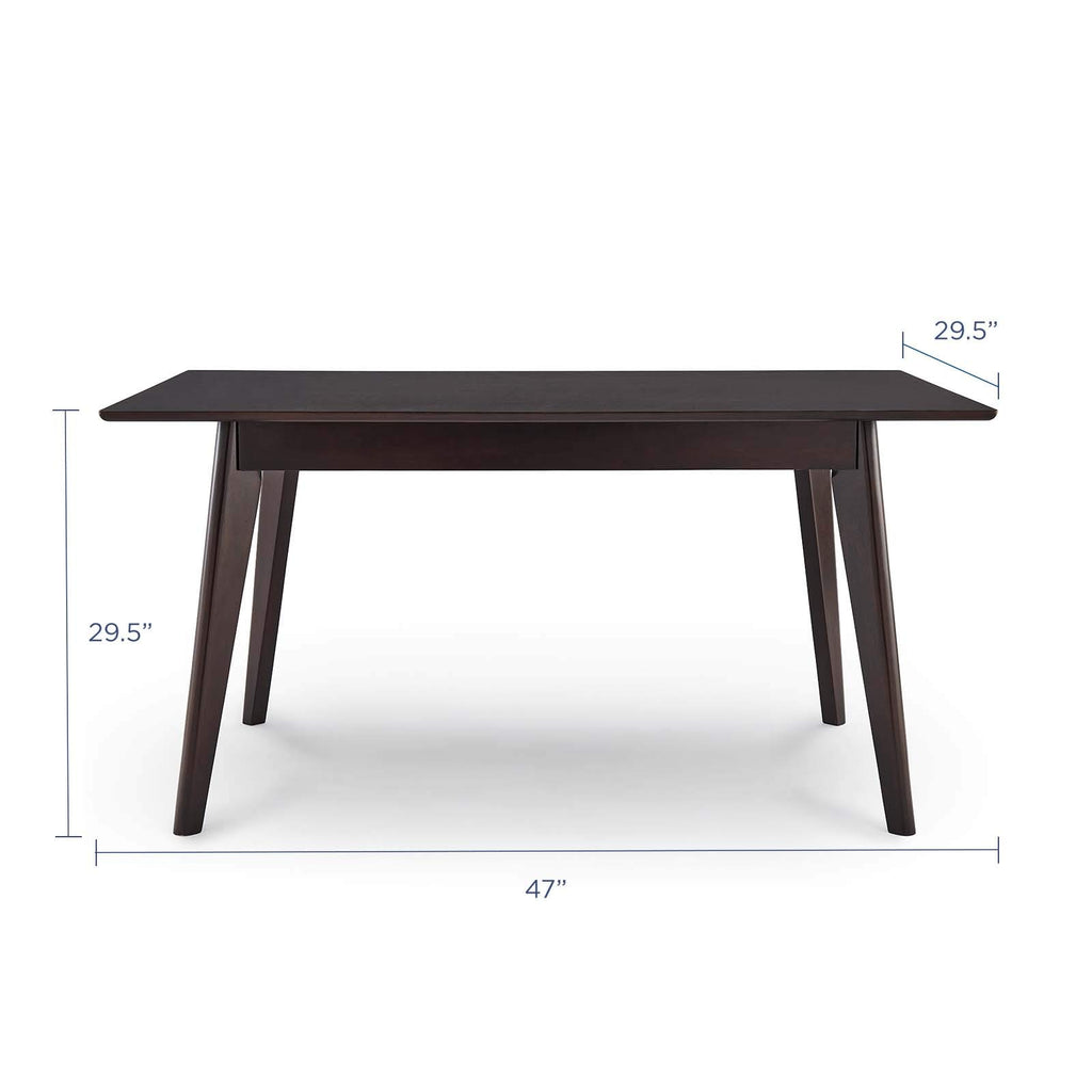 Modway Oracle 47" Rectangle Dining Table, Cappuccino
