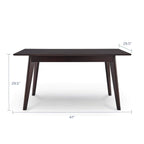 Modway Oracle 47" Rectangle Dining Table, Cappuccino