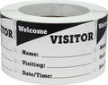 Welcome Visitor Stickers Writable Lines For Names Visiting Date Time 3 1/2 X 2 1/2 Inch Rectangles 500 Adhesive Labels