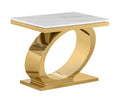 Best Quality Furniture Ct433 Sofa End Table, White/Gold