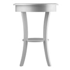 Winsome Sasha Round Accent Table with Drawer and Shelf, for Bedroom, Living Room, 27", White