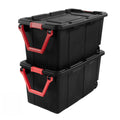 Rossorha Extra Large Storage Bin, 40 Gallon Wheeled Plastic Storage Container with Handle, Black, Pack of 2