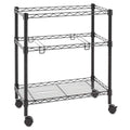 Alera ALEFW601426BL 26 in. x 14 in. x 29.5 in. 1 Shelf 3 Bins Metal Two-Tier File Cart for Front-to-Back and Side-to-Side Filing