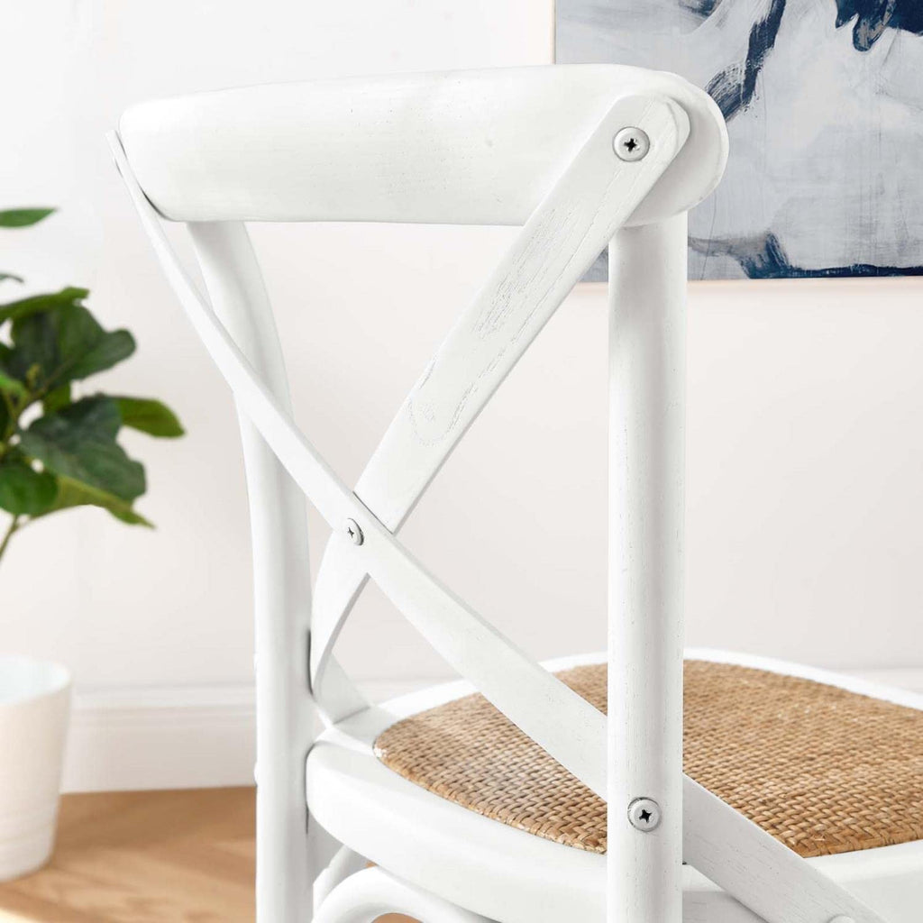 Modway Gear X-Back Wood Counter Stool In White