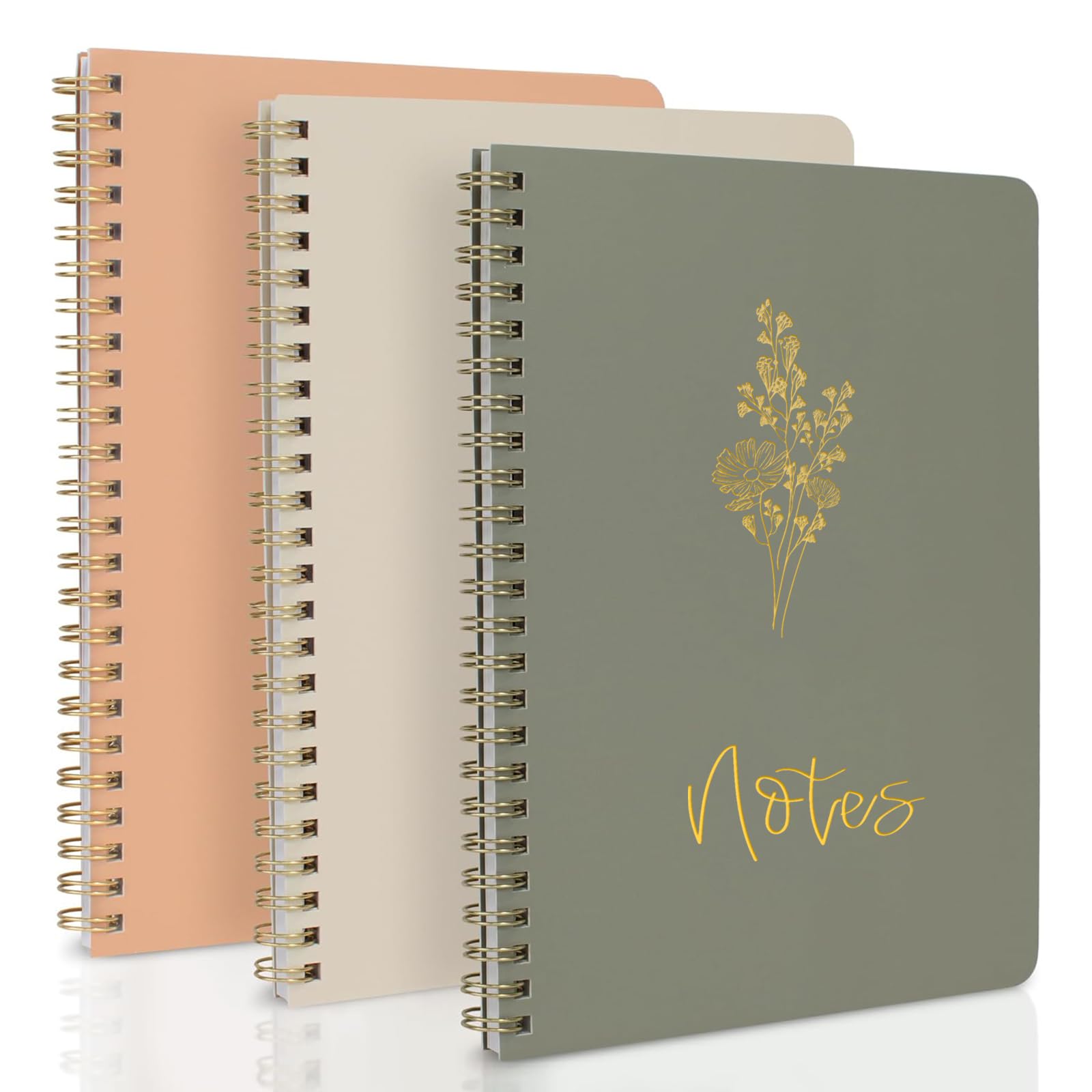 Xxinmoh 3 Packs Aesthetic Spiral Dotted Bullet Grid Journal Total 348 Pages - Premium Acid-Free Paper 120 Gsm Thick Paper, Dot G