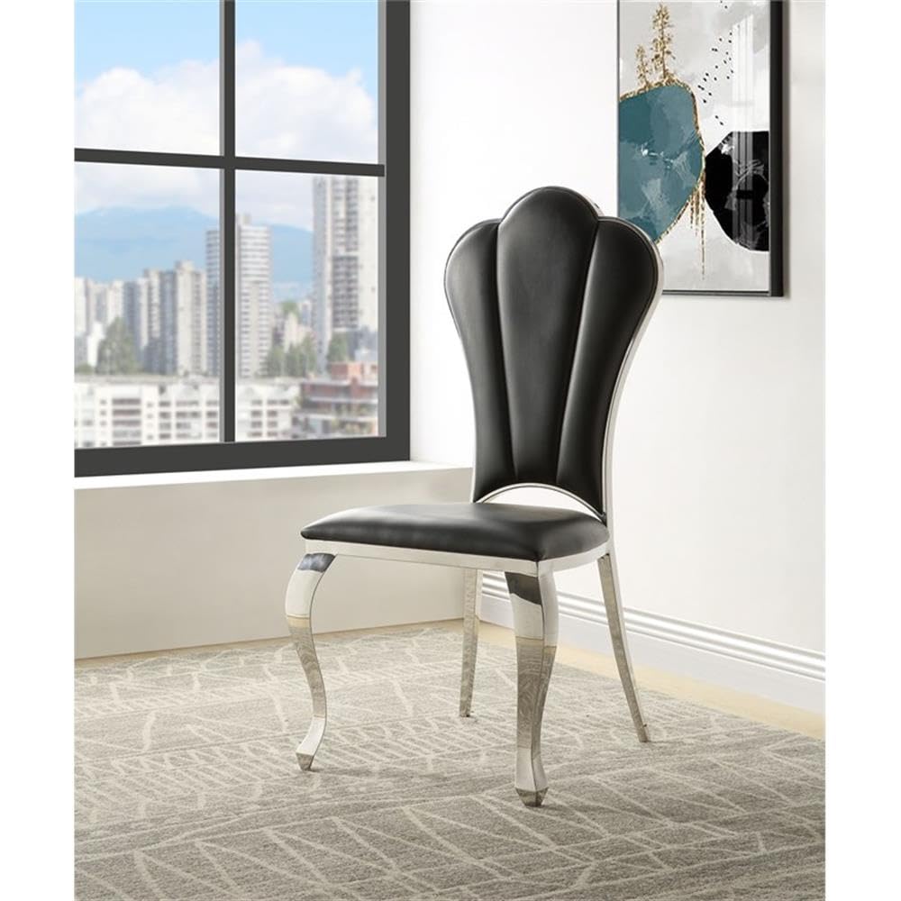 Acme Furniture Cyrene Side Chair (Set-2) in Black