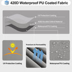 Outdoorlines Waterproof Curved Outdoor Sectional Cover - Uv Resistant Windproof Patio Sectional Sofa Covers For Deck, Lawn And Backyard, Heavy Duty Furniture Covers (190Lx36Dx39Hx128Fl, Gray)