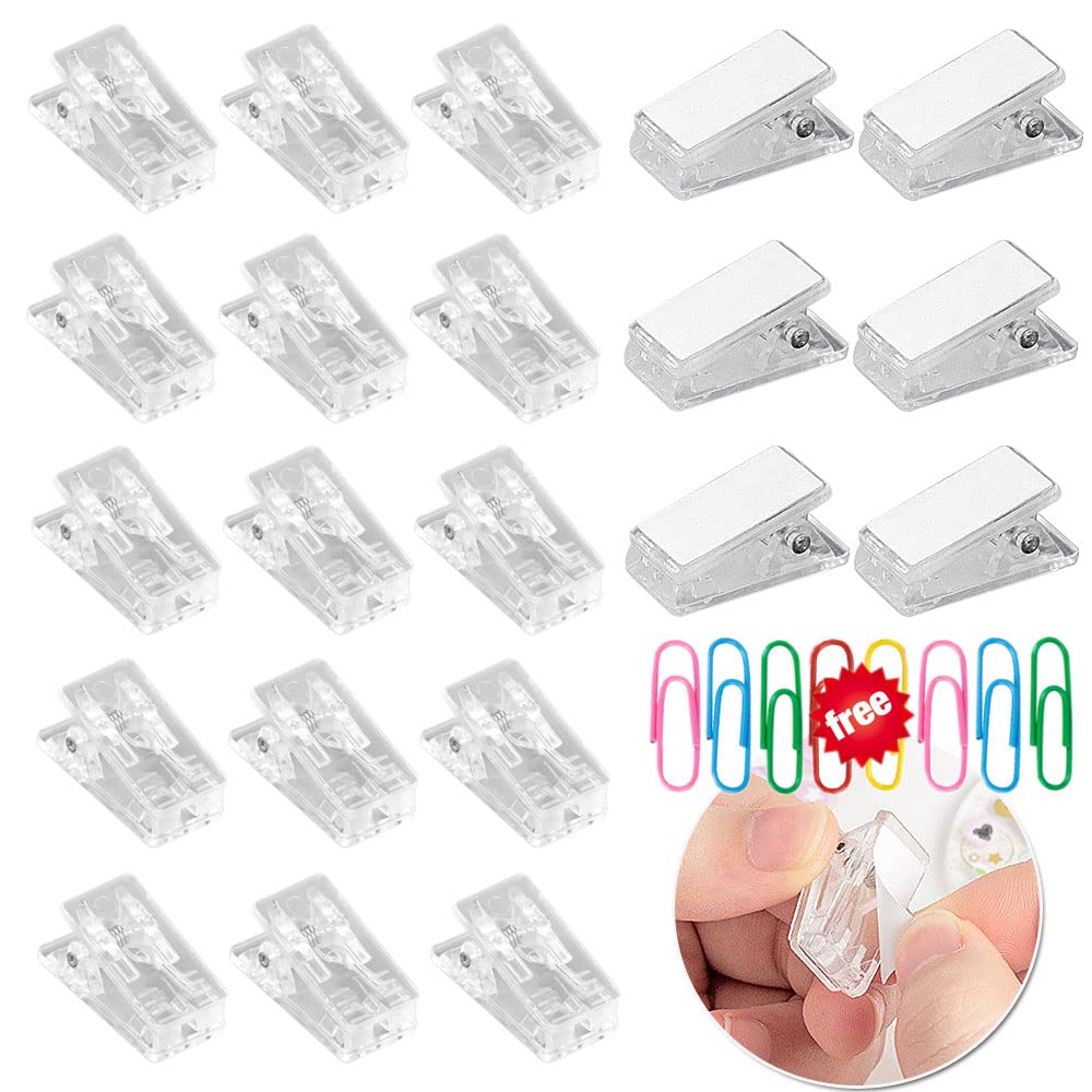 Self Adhesive Clips, 20Pcs Clear Wall Tapestry Clips Plastic Sticky Spring Clips For Hanging Paper Pictures Small Tapestry Hange